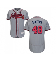 Men's Atlanta Braves #48 Jonny Venters Grey Road Flex Base Authentic Collection Baseball Jersey