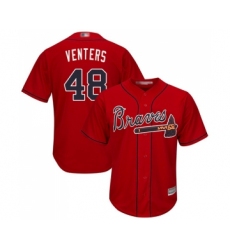 Men's Atlanta Braves #48 Jonny Venters Replica Red Alternate Cool Base Baseball Jersey