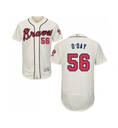 Men's Atlanta Braves #56 Darren O Day Cream Alternate Flex Base Authentic Collection Baseball Jersey