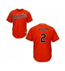 Men's Baltimore Orioles #2 Jonathan Villar Replica Orange Alternate Cool Base Baseball Jersey