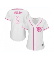 Women's Baltimore Orioles #2 Jonathan Villar Replica White Fashion Cool Base Baseball Jersey
