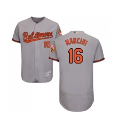 Men's Baltimore Orioles #16 Trey Mancini Grey Road Flex Base Authentic Collection Baseball Jersey