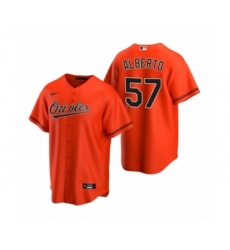 Men's Baltimore Orioles #57 Hanser Alberto Nike Orange 2020 Replica Alternate Jersey