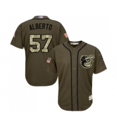 Youth Baltimore Orioles #57 Hanser Alberto Authentic Green Salute to Service Baseball Jersey
