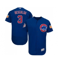 Men's Chicago Cubs #3 Daniel Descalso Royal Blue Alternate Flex Base Authentic Collection Baseball Jersey