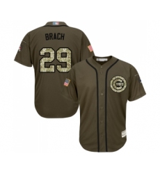 Men's Chicago Cubs #29 Brad Brach Authentic Green Salute to Service Baseball Jersey