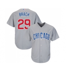 Men's Chicago Cubs #29 Brad Brach Replica Grey Road Cool Base Baseball Jersey