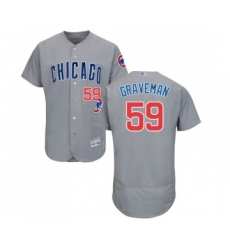 Men's Chicago Cubs #59 Kendall Graveman Grey Road Flex Base Authentic Collection Baseball Jersey