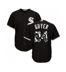 Men's Chicago White Sox #24 Brandon Guyer Authentic Black Team Logo Fashion Cool Base Baseball Jersey