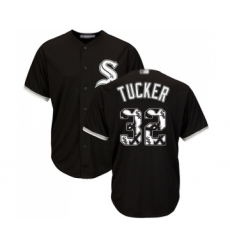 Men's Chicago White Sox #32 Preston Tucker Authentic Black Team Logo Fashion Cool Base Baseball Jersey