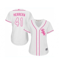 Women's Chicago White Sox #41 Kelvin Herrera Replica White Fashion Cool Base Baseball Jersey