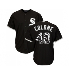 Men's Chicago White Sox #48 Alex Colome Authentic Black Team Logo Fashion Cool Base Baseball Jersey