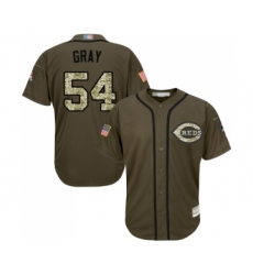 Youth Cincinnati Reds #54 Sonny Gray Authentic Green Salute to Service Baseball Jersey