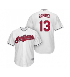 Men's Cleveland Indians #13 Hanley Ramirez Replica White Home Cool Base Baseball Jersey