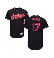 Men's Cleveland Indians #17 Brad Miller Navy Blue Alternate Flex Base Authentic Collection Baseball Jersey