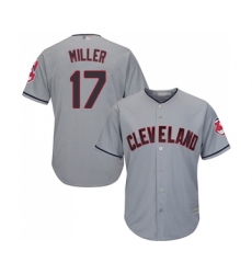 Men's Cleveland Indians #17 Brad Miller Replica Grey Road Cool Base Baseball Jersey