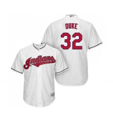 Youth Cleveland Indians #32 Zach Duke Replica White Home Cool Base Baseball Jersey