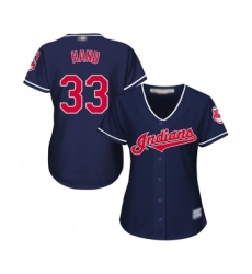 Women's Cleveland Indians #33 Brad Hand Replica Navy Blue Alternate 1 Cool Base Baseball Jersey