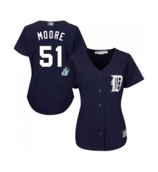 Women's Detroit Tigers #51 Matt Moore Replica Navy Blue Alternate Cool Base Baseball Jersey