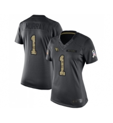 Women's Arizona Cardinals #1 Kyler Murray Limited Black 2016 Salute to Service Football Jersey