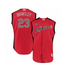 Youth Houston Astros #23 Michael Brantley Authentic Red American League 2019 Baseball All-Star Jersey