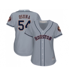 Women's Houston Astros #54 Roberto Osuna Authentic Grey Road Cool Base Baseball Jersey