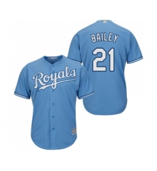 Men's Kansas City Royals #21 Homer Bailey Replica Light Blue Alternate 1 Cool Base Baseball Jersey