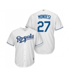 Men's Kansas City Royals #27 Adalberto Mondesi Replica White Home Cool Base Baseball Jersey