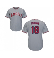 Youth Los Angeles Angels of Anaheim #18 Brian Goodwin Replica Grey Road Cool Base Baseball Jersey