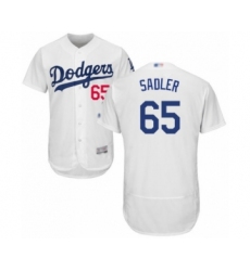 Men's Los Angeles Dodgers #65 Casey Sadler White Home Flex Base Authentic Collection Baseball Player Jersey