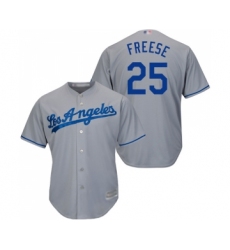 Youth Los Angeles Dodgers #25 David Freese Authentic Grey Road Cool Base Baseball Jersey