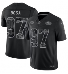 Men's San Francisco 49ers #97 Nick Bosa Black 2026 F.U.S.E. Salute to Service Limited Stitched Football Jersey