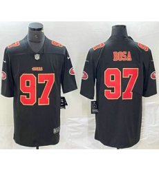 Men's San Francisco 49ers #97 Nick Bosa Black Red Fashion Vapor Limited Stitched Jersey