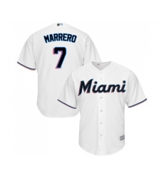 Men's Miami Marlins #7 Deven Marrero Replica White Home Cool Base Baseball Jersey