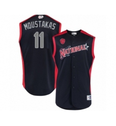 Youth Milwaukee Brewers #11 Mike Moustakas Authentic Navy Blue National League 2019 Baseball All-Star Jersey