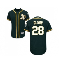 Men's Oakland Athletics #28 Matt Olson Green Alternate Flex Base Authentic Collection Baseball Jersey