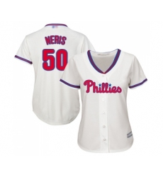 Women's Philadelphia Phillies #50 Hector Neris Replica Cream Alternate Cool Base Baseball Jersey