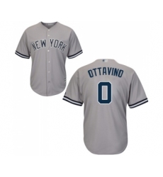 Men's New York Yankees #0 Adam Ottavino Replica Grey Road Baseball Jersey