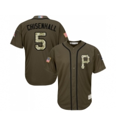 Youth Pittsburgh Pirates #5 Lonnie Chisenhall Authentic Green Salute to Service Baseball Jersey