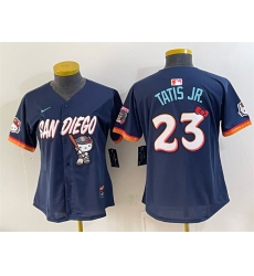 Youth San Diego Padres X Hello Kitty #23 Fernando Tatis Jr. Obsidian 2026 City Connect Stadium Stitched Baseball Jersey
