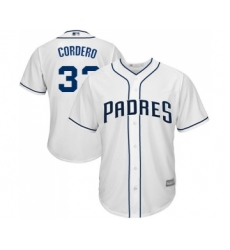 Youth San Diego Padres #33 Franchy Cordero Replica White Home Cool Base Baseball Jersey