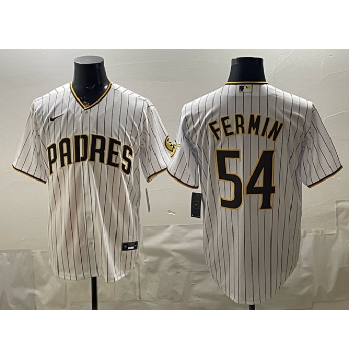 Men's San Diego Padres #54 Freddy Fermin White Cool Base Stitched Baseball Jersey
