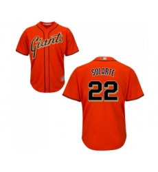 Men's San Francisco Giants #22 Yangervis Solarte Replica Orange Alternate Cool Base Baseball Jersey