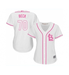 Women's St. Louis Cardinals #70 Chris Beck Replica White Fashion Cool Base Baseball Jersey
