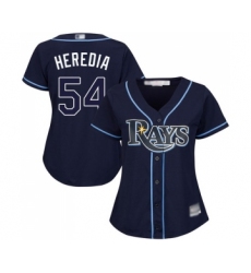 Women's Tampa Bay Rays #54 Guillermo Heredia Replica Navy Blue Alternate Cool Base Baseball Jersey