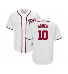 Men's Washington Nationals #10 Yan Gomes Replica White Home Cool Base Baseball Jersey