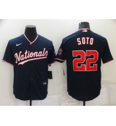 Men's Nike Washington Nationals #22 Juan Soto Navy Blue Alternate Jersey