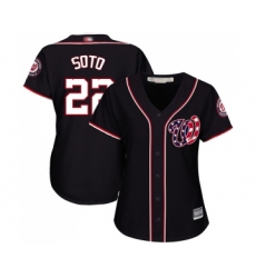 Women's Washington Nationals #22 Juan Soto Replica Navy Blue Alternate 2 Cool Base Baseball Jersey