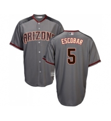 Men's Arizona Diamondbacks #5 Eduardo Escobar Replica Grey Road Cool Base Baseball Jersey