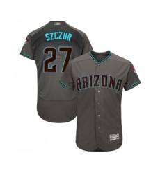 Men's Arizona Diamondbacks #27 Matt Szczur Gray Teal Alternate Authentic Collection Flex Base Baseball Jersey